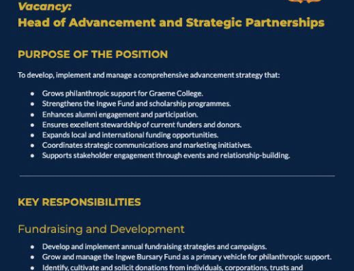 Vacancy: Head of Advancement and Strategic Partner…